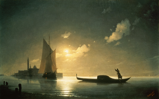 A Gondolier at Sea by Night, 1883, Ivan Aivazovsky